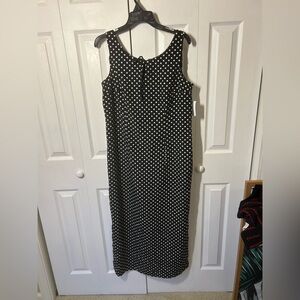 Kathie Lee Collection Sleeveless Black and White Polka Dot Maxi Dress